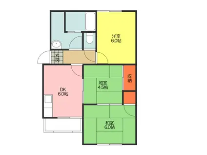 コーポ坂田(3DK/2階)の間取り写真