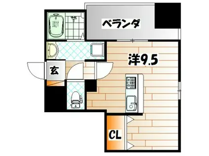 コンダクトレジデンス戸畑(ワンルーム/5階)の間取り写真