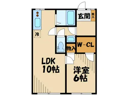 ポルシェ聖蹟桜ヶ丘II(1LDK/1階)の間取り写真