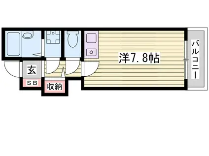 アビタシオン(ワンルーム/2階)の間取り写真