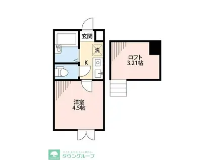 ウィズプレイス西新井本町北(1K/2階)の間取り写真