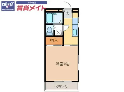 コーポアジヤ(1K/4階)の間取り写真