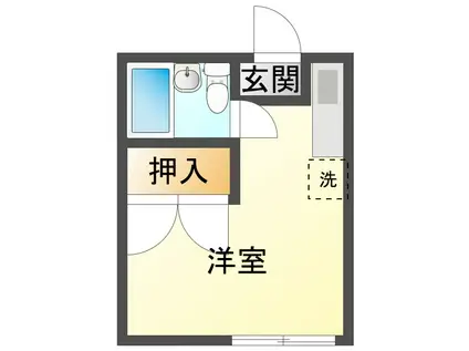 コスモワン(ワンルーム/1階)の間取り写真