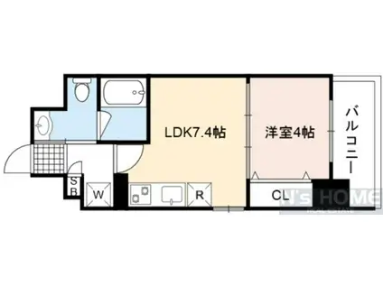LA CASA(1LDK/2階)の間取り写真