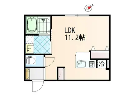 山形新幹線 米沢駅 徒歩10分 2階建 築3年(ワンルーム/1階)の間取り写真