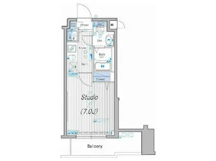 ガーラ・グランディ大森(1K/10階)の間取り写真