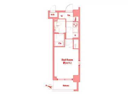 ドゥーエ新川崎(1K/3階)の間取り写真