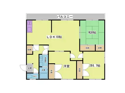 レオグランデ鈴蘭(3LDK/2階)の間取り写真