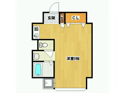 FLAT136(ワンルーム/2階)の間取り写真