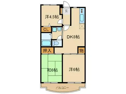 グレイス希望が丘(3DK/3階)の間取り写真