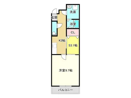 /アルム久宝寺(1DK/3階)の間取り写真