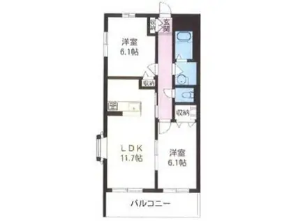 メゾンプレジール(2LDK/2階)の間取り写真