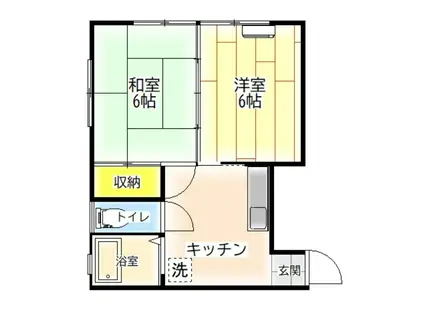 マンションさわやか(2DK/3階)の間取り写真