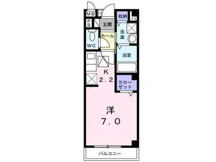 FKH-K(1K/1階)の間取り写真