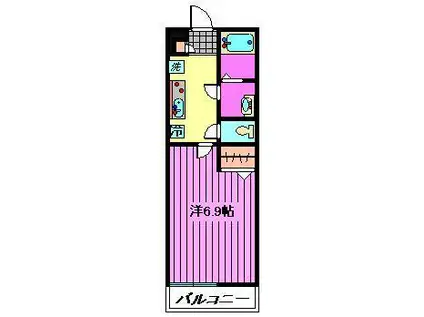 リブリ・ヴァン・リヴエール(1K/2階)の間取り写真