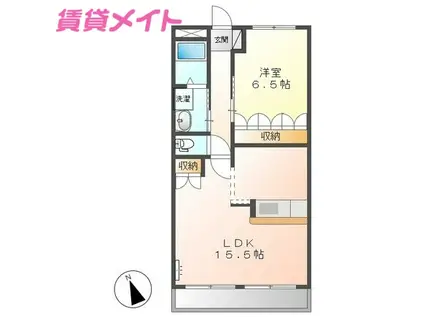 ファースト(1LDK/3階)の間取り写真