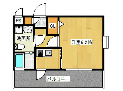 ピュアドームパークサイト大濠(1K/3階)の間取り写真