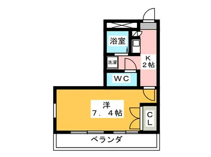 スマイルJOY(1K/2階)の間取り写真