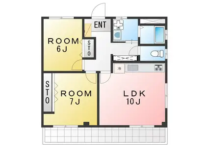 サンテラスパーム(2LDK/2階)の間取り写真