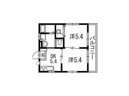 エクセレントYAZAWA(2DK/2階)の間取り写真