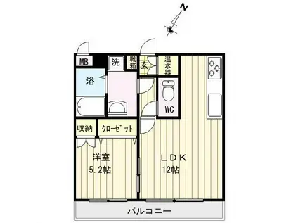 三和中央ビル(1LDK/2階)の間取り写真