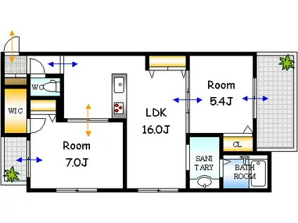 ベレオ光南(2LDK/1階)の間取り写真