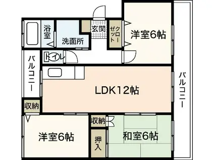 エントピアKS(3LDK/1階)の間取り写真