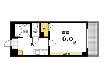 シャンポール昭和町(1K/2階)の間取り写真