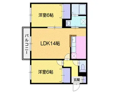 MJ IRIFUNE(2LDK/2階)の間取り写真