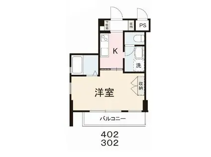 コリドールノール(1K/3階)の間取り写真