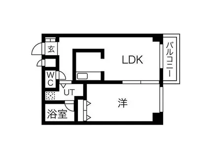 APT-K(1LDK/6階)の間取り写真