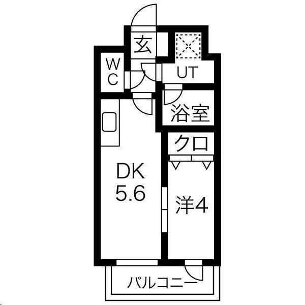 エルスタンザ子平町(1DK/2階)の間取り写真