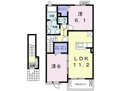 ピュアライヴIXB(2LDK/2階)の間取り写真