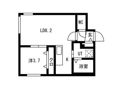 AREA西岡51(1LDK/1階)の間取り写真