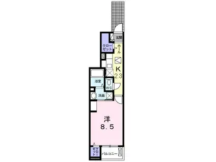 アッカ・フォルテ(1K/1階)の間取り写真