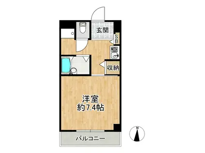 グローリーマンションII(1K/2階)の間取り写真