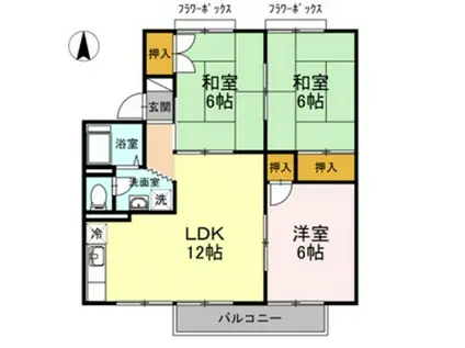 スカイハイツ(3LDK/2階)の間取り写真