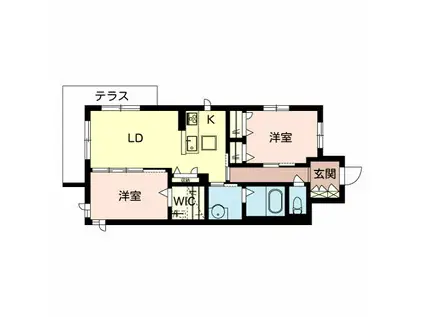 SOLEIL LEVANT(2LDK/1階)の間取り写真