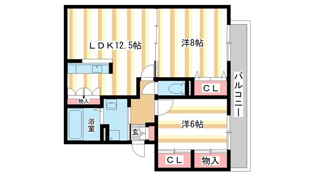 ビスタコート(2LDK/2階)の間取り写真