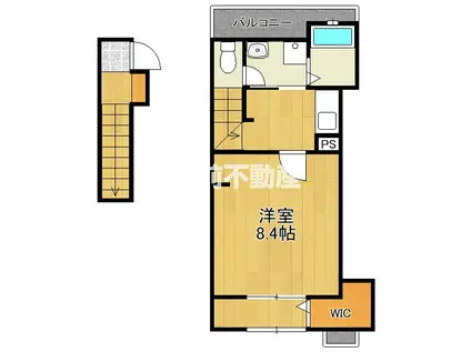 デュルセ大財(1K/2階)の間取り写真