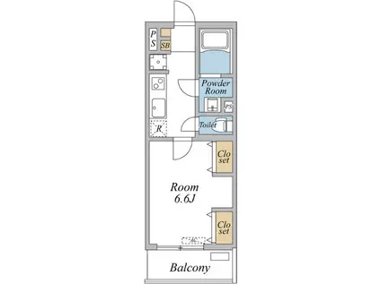 リブリ・足立区西竹の塚(1K/3階)の間取り写真