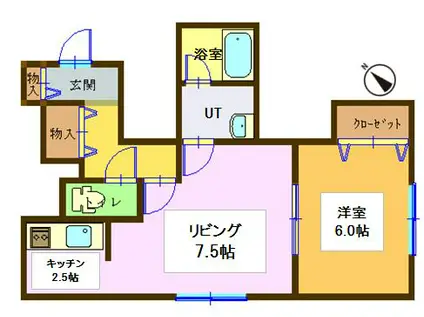 コートフルーレIII(1LDK/2階)の間取り写真