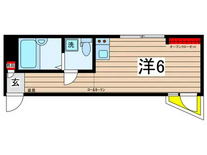 U-ハイツ(ワンルーム/1階)の間取り写真