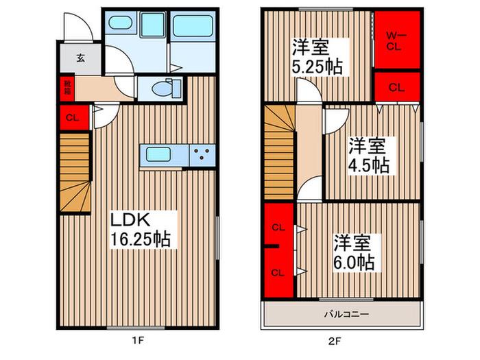 リーブルファイン緑区中野田(3LDK/1階)の間取り写真