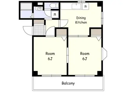 ランディング・モジュール(2DK/3階)の間取り写真