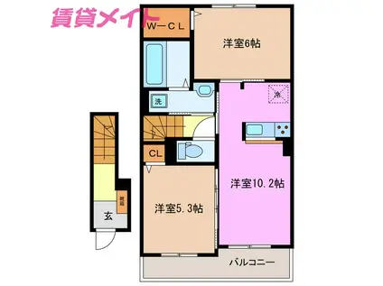 アイブリーズ(2LDK/2階)の間取り写真