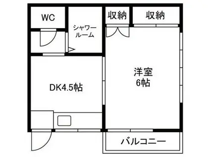 第五小林ハイツ(1DK/1階)の間取り写真