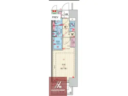 ファーストフィオーレ大阪城ブリオ(1K/2階)の間取り写真