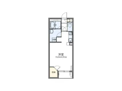 レオネクスト美原野元(1K/1階)の間取り写真