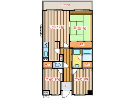 BELFAST SONE(3LDK/6階)の間取り写真